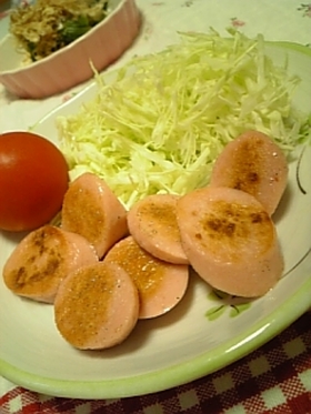 おさかなソーセージのソテー