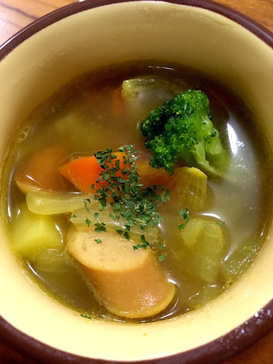 野菜たっぷり体温まるカレースープの画像