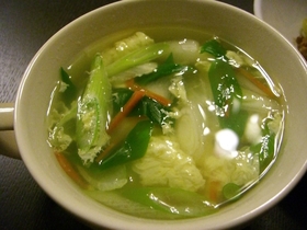 ぽかぽか♪中華風野菜たまごスープ