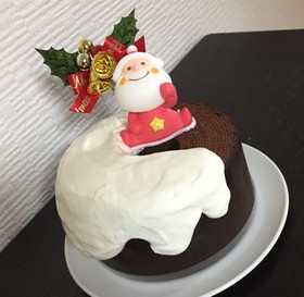 市販バームクーヘンで簡単クリスマスケーキ