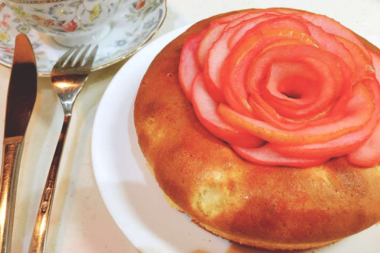 簡単 材料5つ りんごの薔薇ケーキ レシピ 作り方 By Seleeena クックパッド
