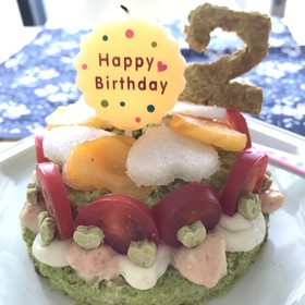 幼児のバースデーケーキ 乳アレルギー