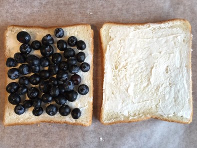 生ブルーベリーのサンドイッチの写真