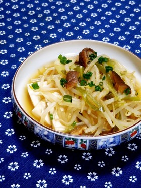 簡単節約料理☆豆腐ともやしの煮びたし✿