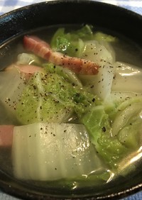 白菜たっぷり+ベーコンの食べるスープ＊