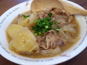 炊飯器de餅入りめんつゆ肉じゃが