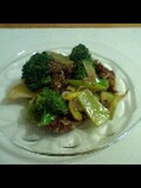 ブロッコリーと肉のにんにく炒め