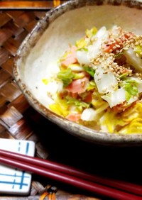 白菜と鮭の簡単サラダ