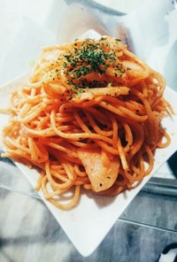 玉ねぎヨーグルトケチャップスパゲティ
