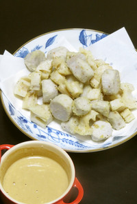 里芋と蓮根の唐揚げ☆特製ごまマヨソースで