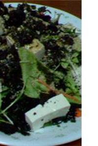 豆腐と海苔と水菜のサラダ