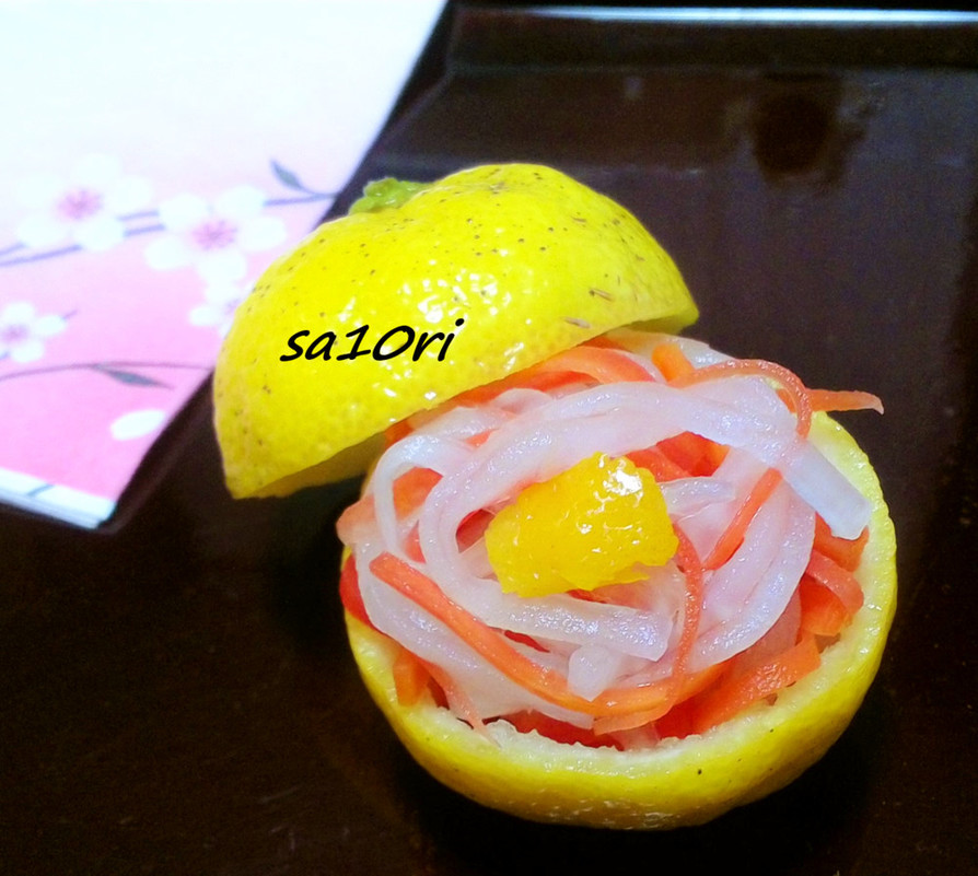 すし酢で簡単！柚子香る紅白なます！の画像