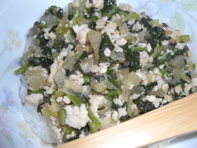 大根・小松菜入り鶏そぼろ