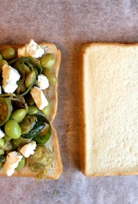 枝豆と芽キャベツのサンドイッチ