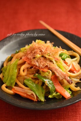 簡単!酒粕入り焼うどん