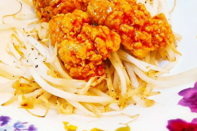 ズボラ飯 もやしのたれづけ唐揚げのせ レシピ 作り方 By かわゆう1211 クックパッド 簡単おいしいみんなのレシピが349万品