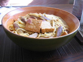 ごぼうと厚揚げの和風パスタ♪
