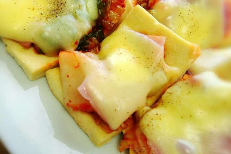 5分 ダイエットに高野豆腐キムチピザ レシピ 作り方 By さん屁ぇです クックパッド 簡単おいしいみんなのレシピが355万品