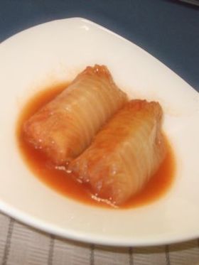 超簡単☆おさかなソーセージでロール白菜