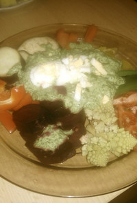 グリーンソースと温野菜