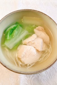 温まりましょ❣️白菜と鶏のあっさり煮麺