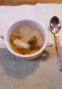 かぶとベーコン、ホタテのスープの画像