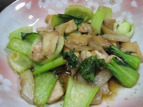鶏とチンゲンサイの中華炒め