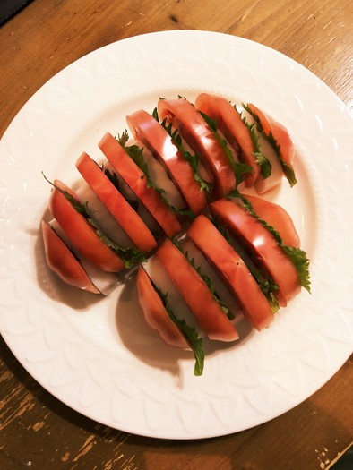 お年賀ファーストトマトの和風カプレーゼの写真