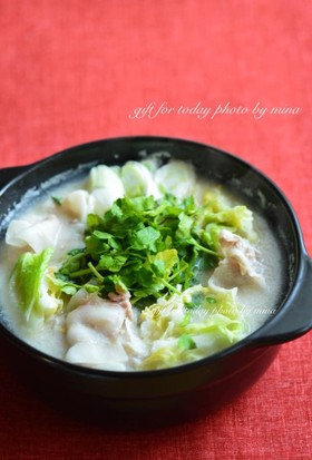 酒粕でほかほかお鍋!豚肉と野菜の粕鍋