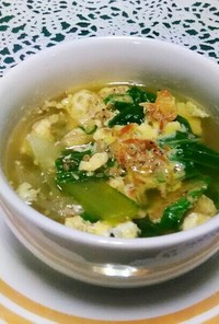 青梗菜と玉葱の卵スープ(おかずにも)