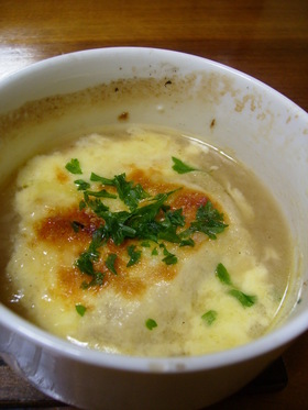 麩のオニオングラタンスープ