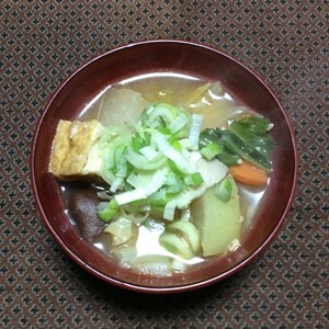 大根と厚揚げの辛味噌スープの画像
