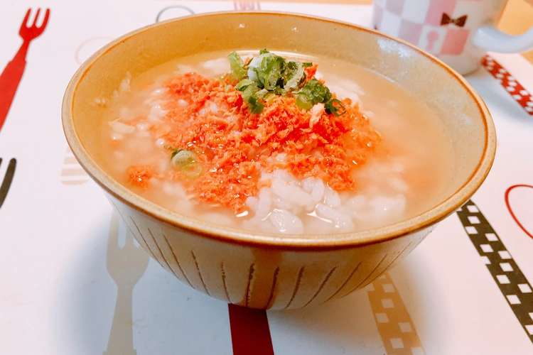 朝ごはんに 鮭フレークで簡単 鮭雑炊 レシピ 作り方 By Katon クックパッド 簡単おいしいみんなのレシピが357万品