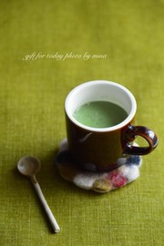 *酒粕ドリンク*酒粕の抹茶豆乳ラテの写真