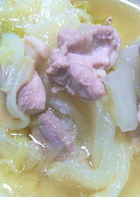 鶏肉と合鴨と白菜のなべ