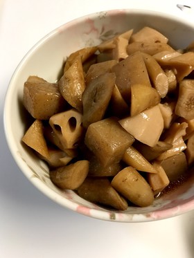 【ホットクック】蓮根 牛蒡 蒟蒻の甘辛煮