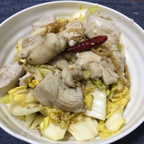 蒸し鶏と白菜の中華風マリネ