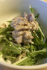 豚しゃぶと水菜のマヨポン酢サラダ！