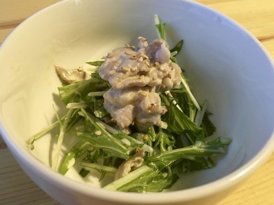 豚しゃぶと水菜のマヨポン酢サラダ！の写真