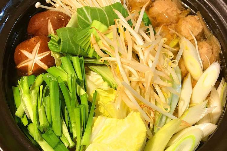 鶏団子入り醤油ちゃんこ鍋 レシピ 作り方 By 和食キッチンしのぶ クックパッド