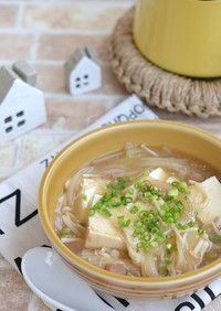 ツナと豆腐のスタミナとろみスープ鍋