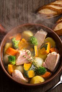 ロースハムと季節の野菜スープ