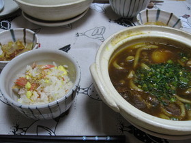 鍋焼きカレーうどん