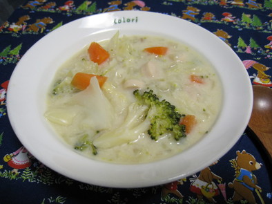 野菜たっぷり！豆乳のクリームスープの写真