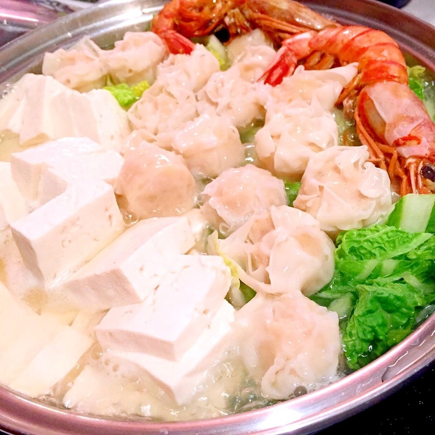 超簡単！低糖質 湯豆腐と海老シュウマイの画像