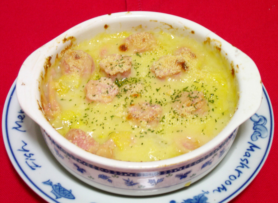 白菜と魚肉ソーセージのヘルシーグラタンの画像