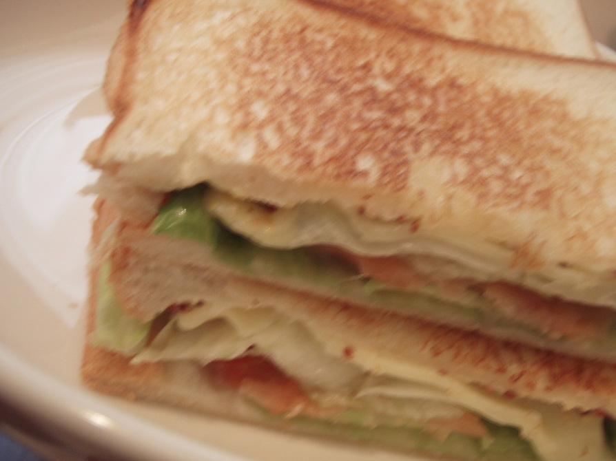 スモークサーモンのサンドイッチの画像