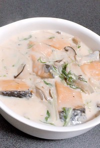 水菜と鮭のクリーム煮