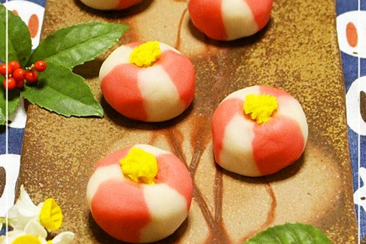 和菓子 レンジで簡単 ねりきり椿 レシピ 作り方 By チェリーまま４９ クックパッド
