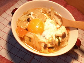 ●白菜&豆腐のキムチ風味噌煮込み●